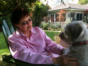 author with dog