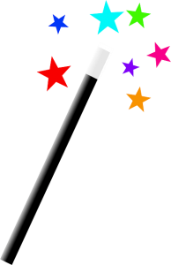 magic wand with stars