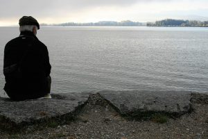 elder man sitting alone