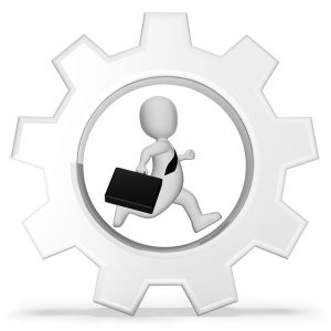 businessman running on treadmill
