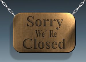 We're Closed Sign