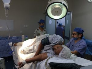 patient in hospital with doctor