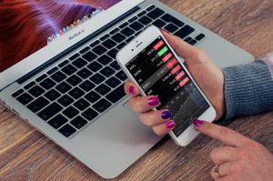 stock ledger on smart phone screen