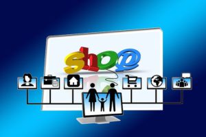 shop word on computer screen